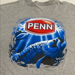 Penn Tarpon Long Sleeve Tee Shirt, 3XL, Gray, EUC